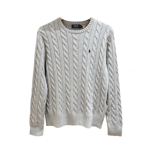 Ralph Lauren Unisex Cable Knit Couple Sweater Light Grey