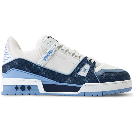 Louis Vuitton LV Trainer Navy Blue Monogram Leather Sneaker